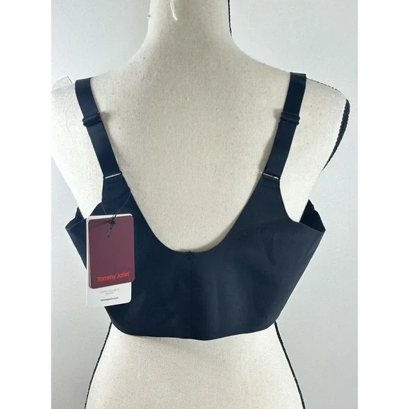 Tommy John 36DD Comfort Smoothing Lightly Lined Wireless Bra Black - Picture 3 of 4